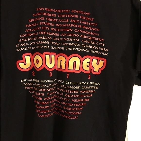 Journey 2012 concert T shirt.  Men’s size Large.  Black. Unisex. - Picture 2 of 3